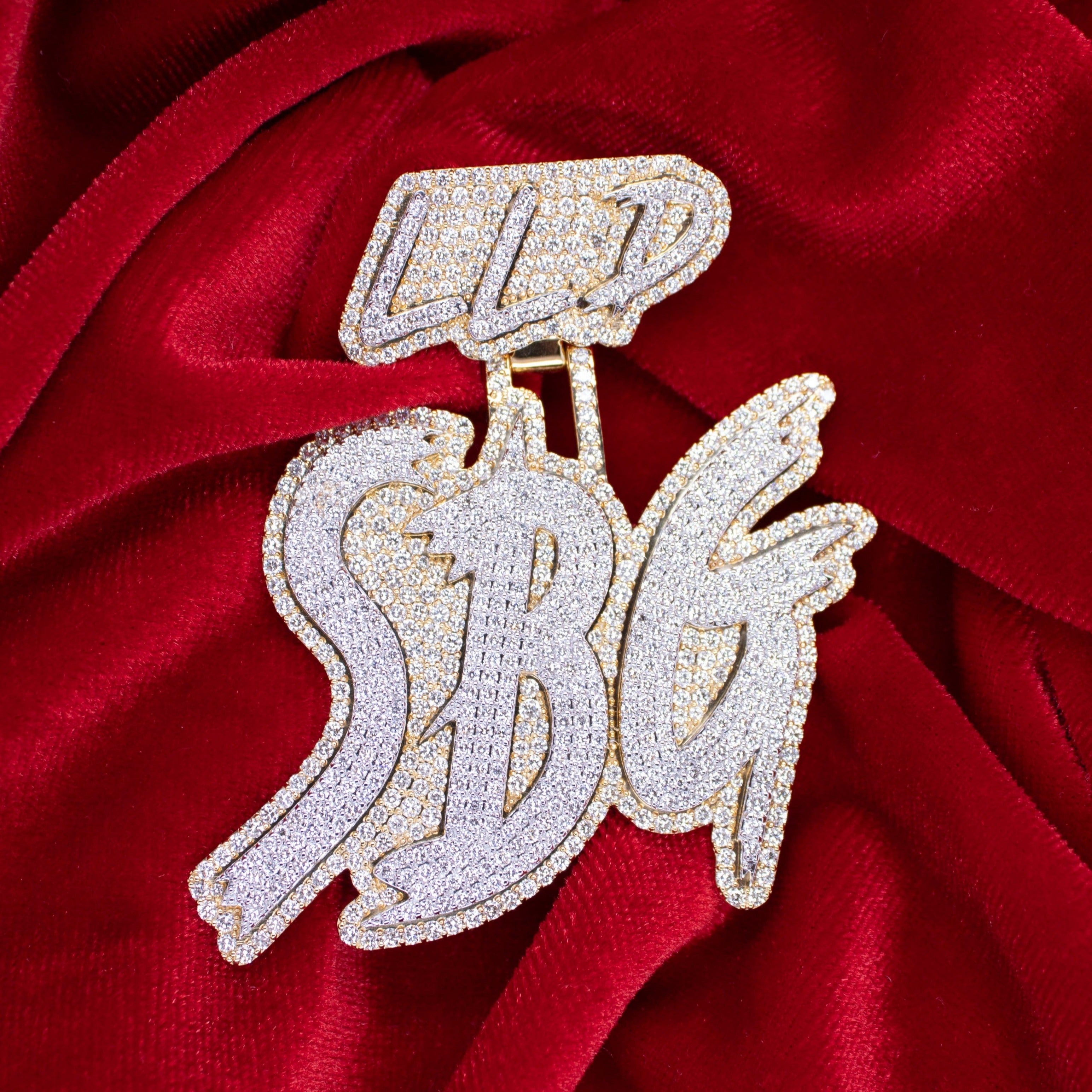 Custom Two Tone Gold "SBG" Pendant