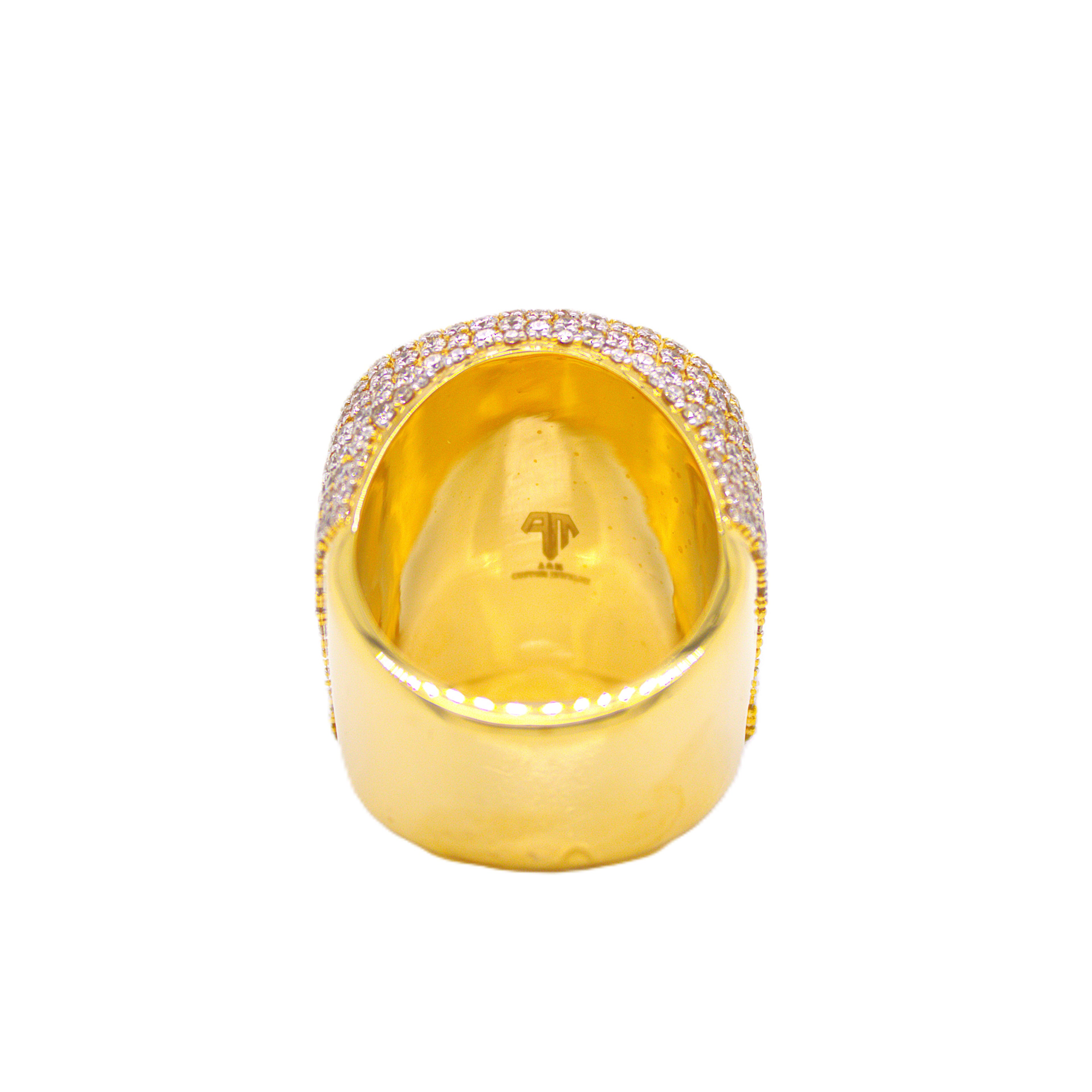 10K Yellow Gold 3D Skull Ring 8.09 CT 1.28"