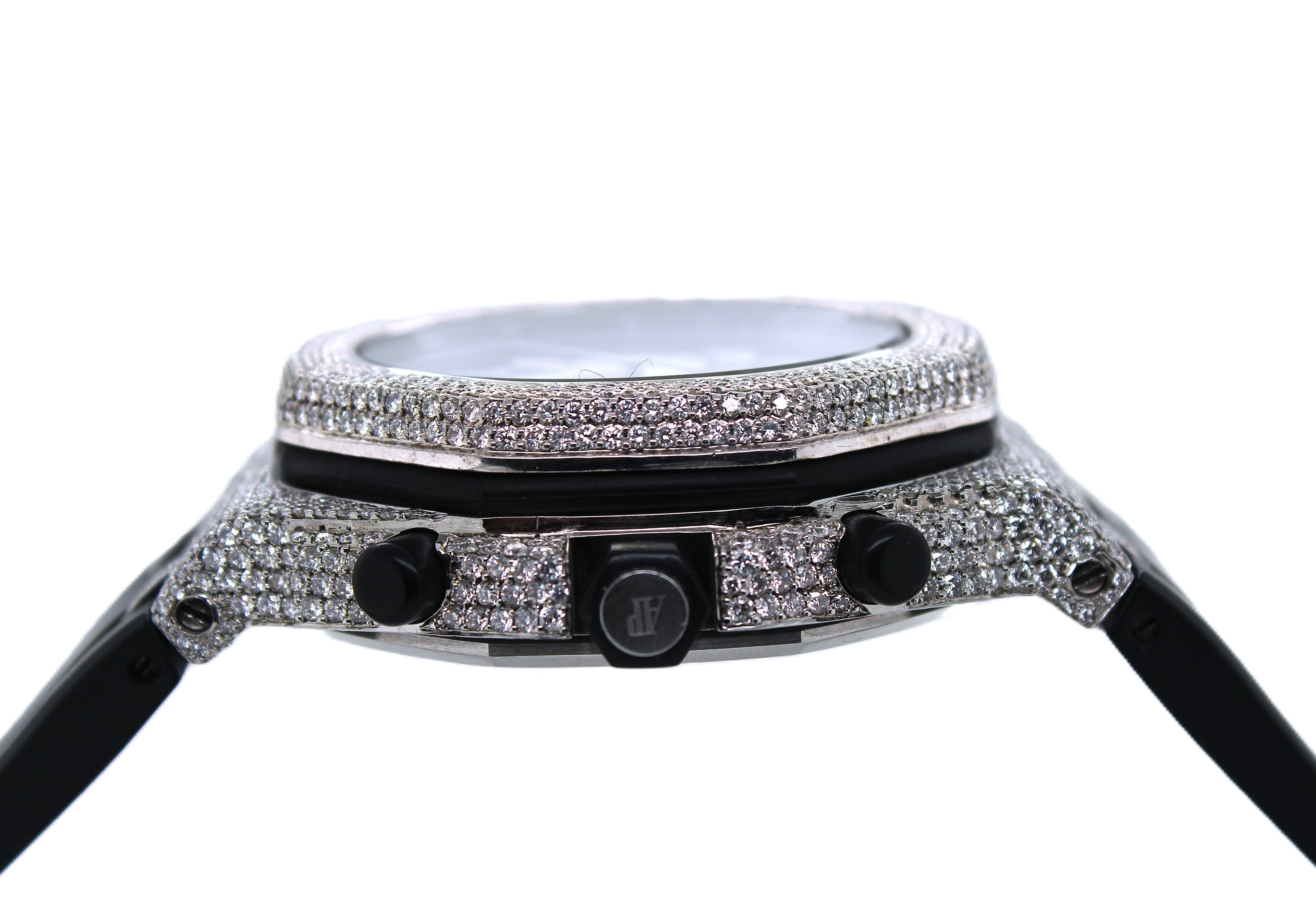 Mens Audemars Piguet Royal Oak Offshore Chronograph 42MM VS Diamond Watch 8.66CT