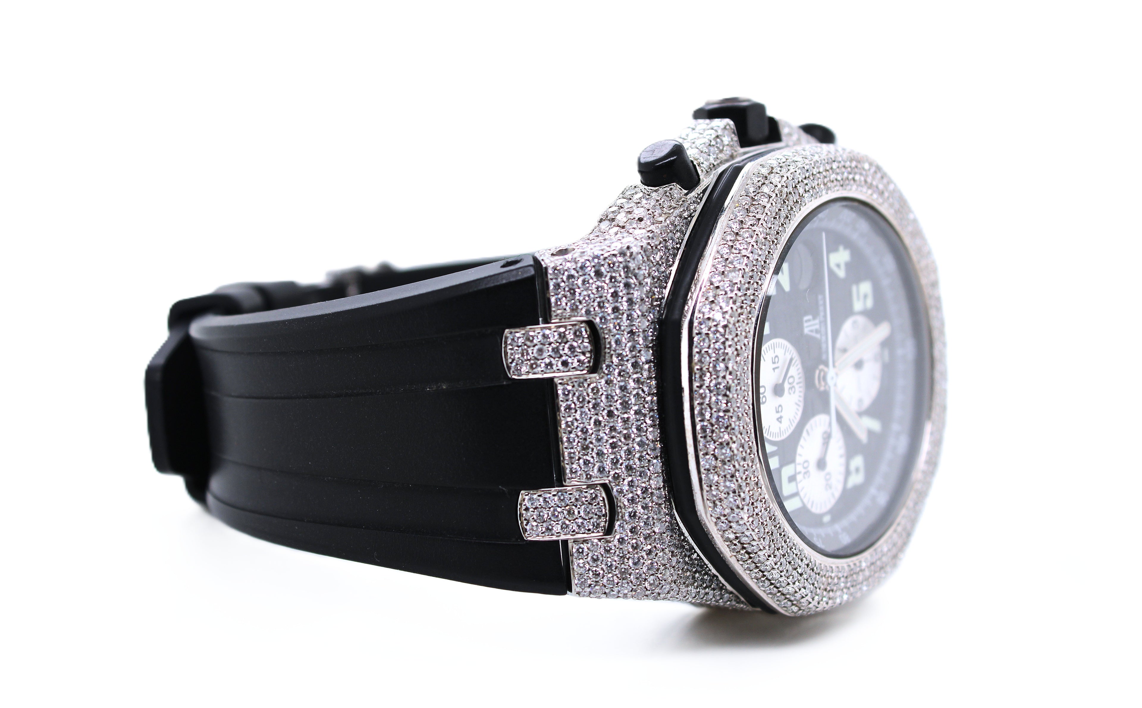 Mens Audemars Piguet Royal Oak Offshore Chronograph 42MM VS Diamond Watch 8.66CT