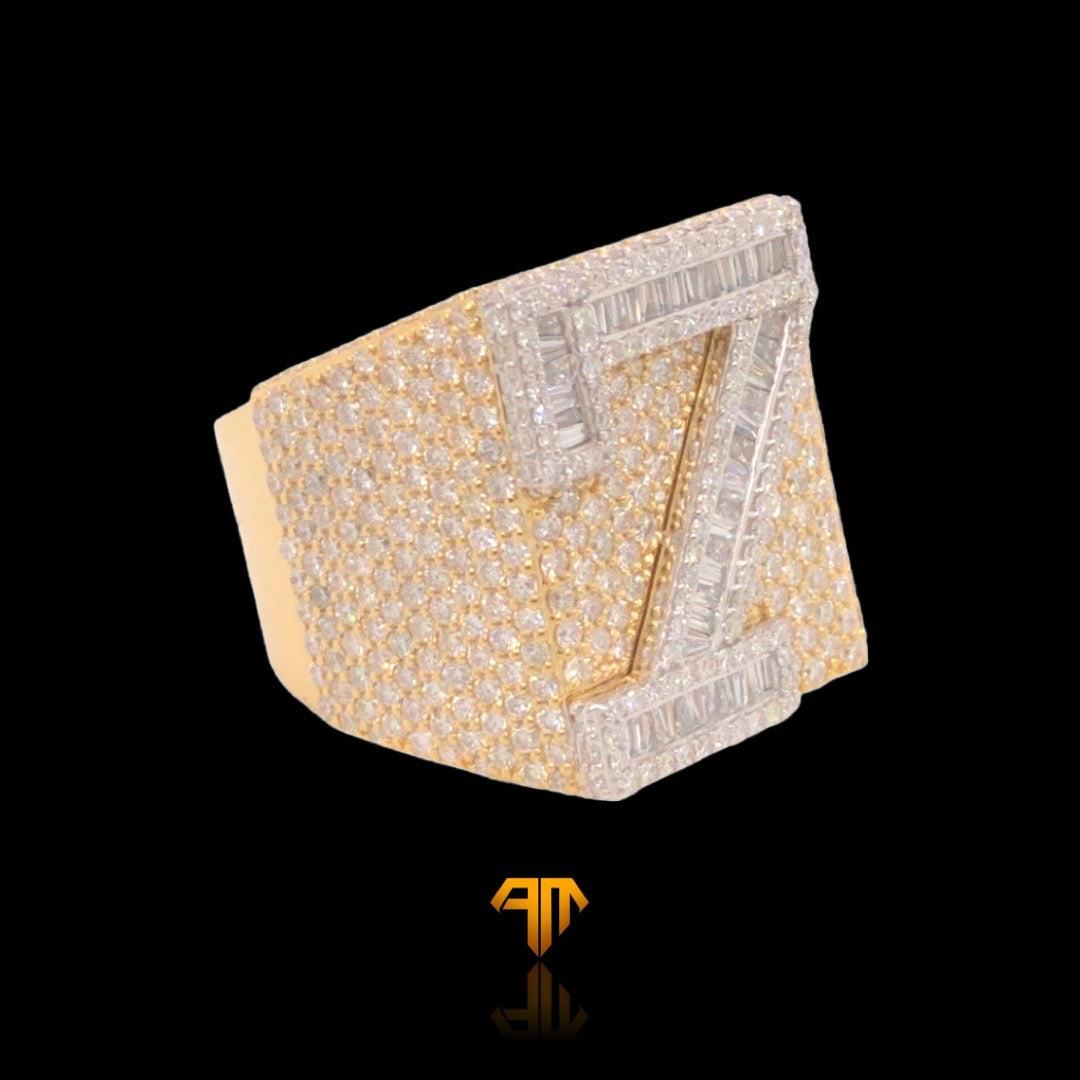 Custom Yellow Gold "7" Ring