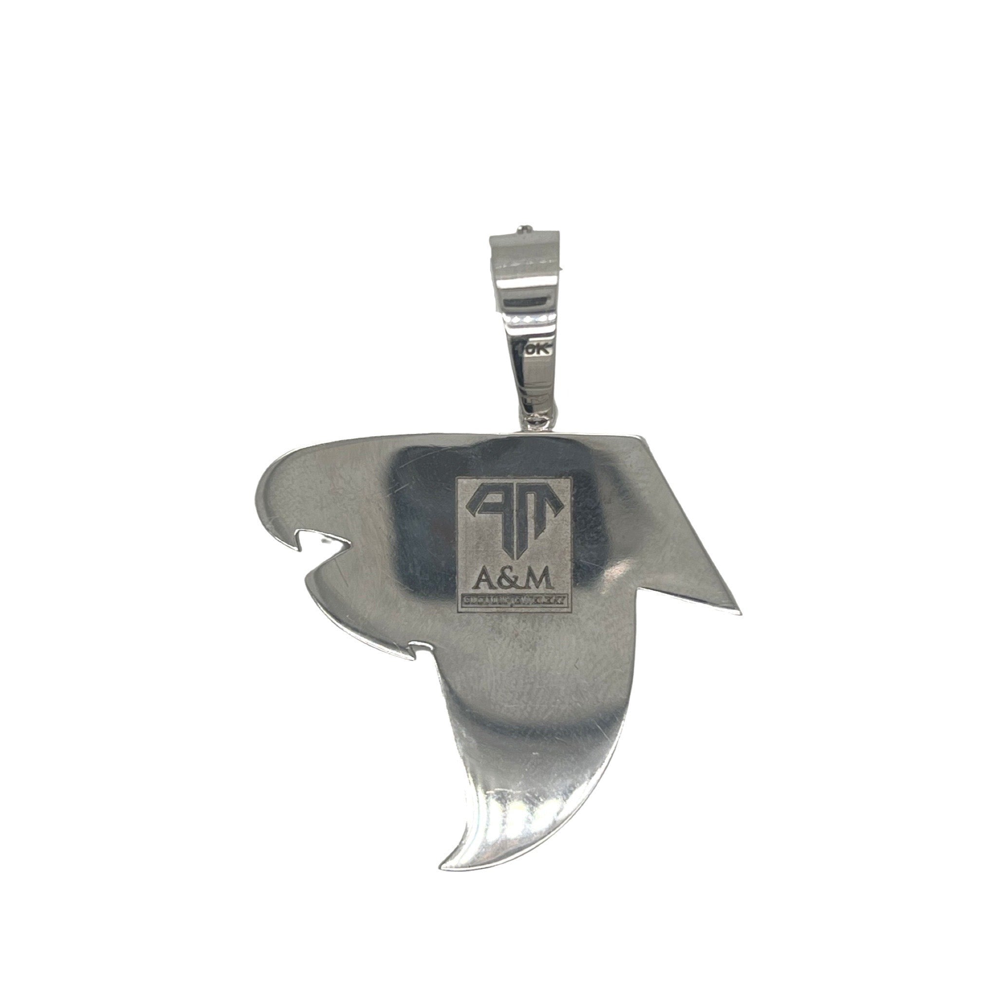 Custom 10K White Gold Atlanta Falcons Logo Diamond Pendant 1.9 CT 2"