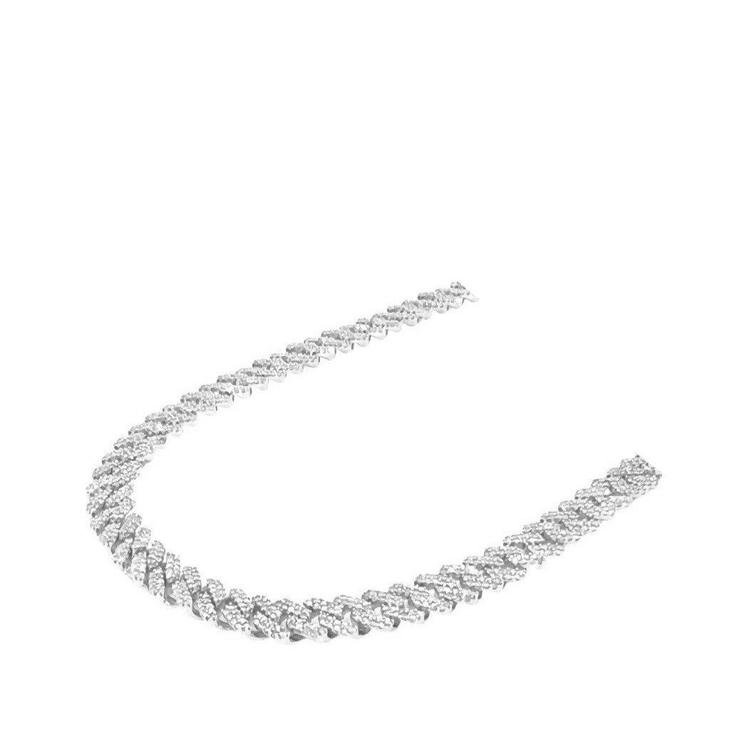 10K White Gold 6MM Miami Cuban Pave Diamond Chain 5.0 CT - 17"