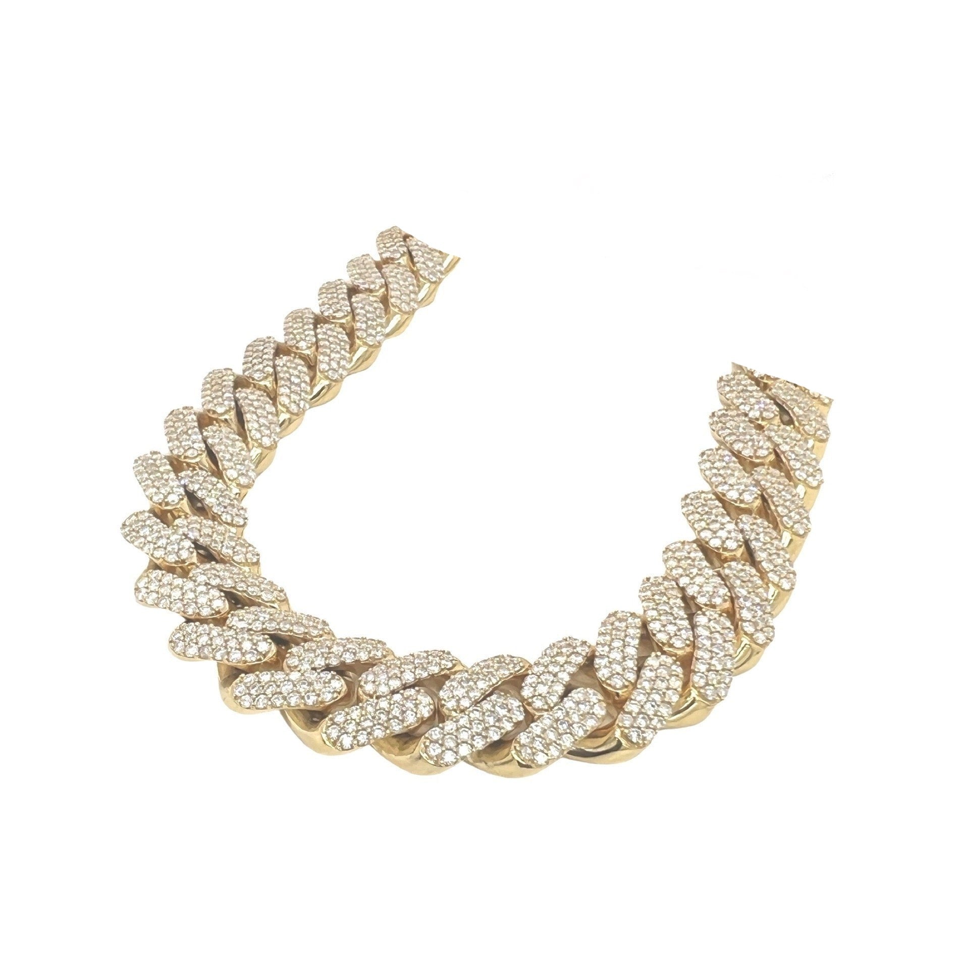 10K Yellow Gold 16MM Honeycomb Miami Cuban VS Diamond Chain 34.51 CT - 20"