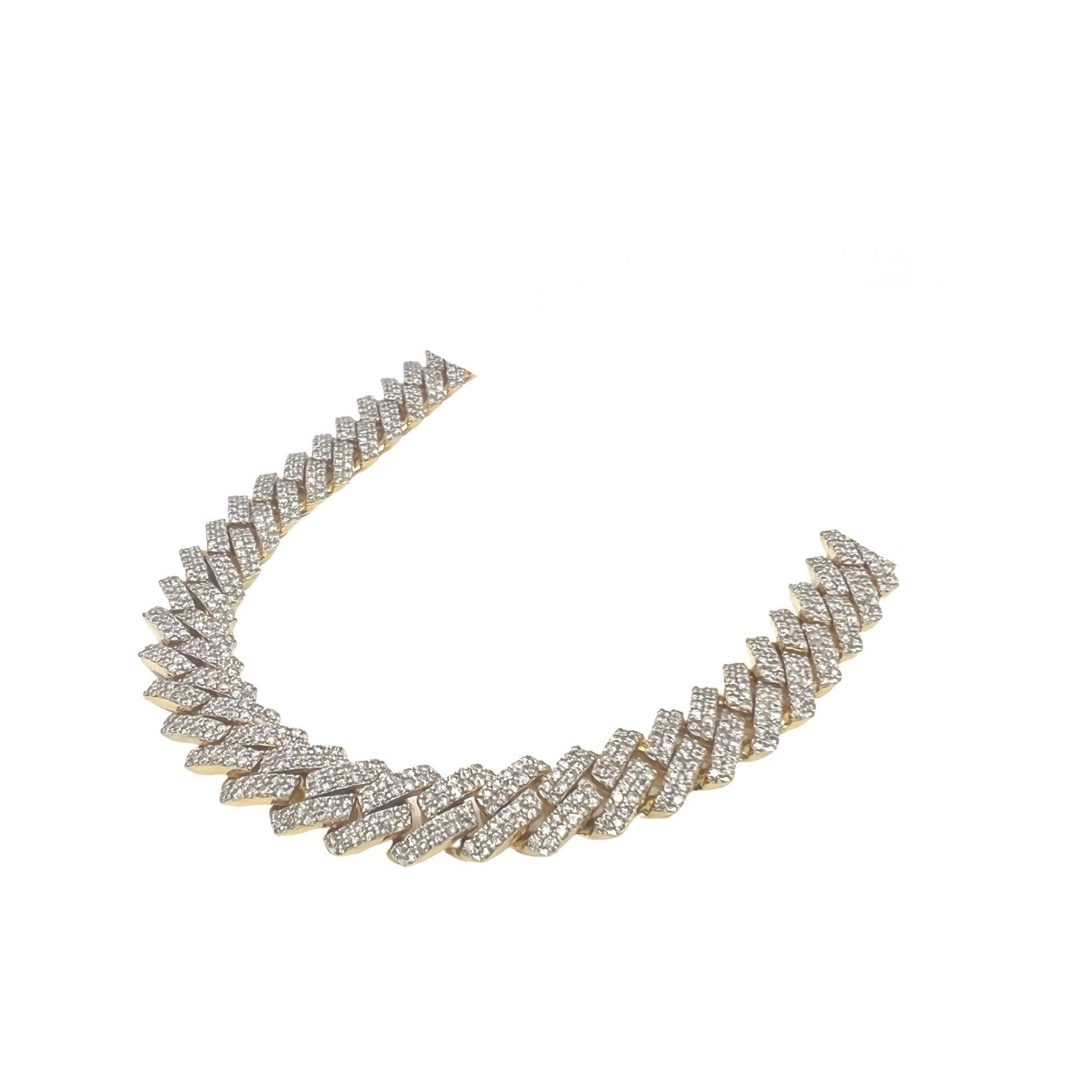 10K Yellow Gold 10MM Prong Set Miami Cuban Diamond Chain 17.19 CT - 22"