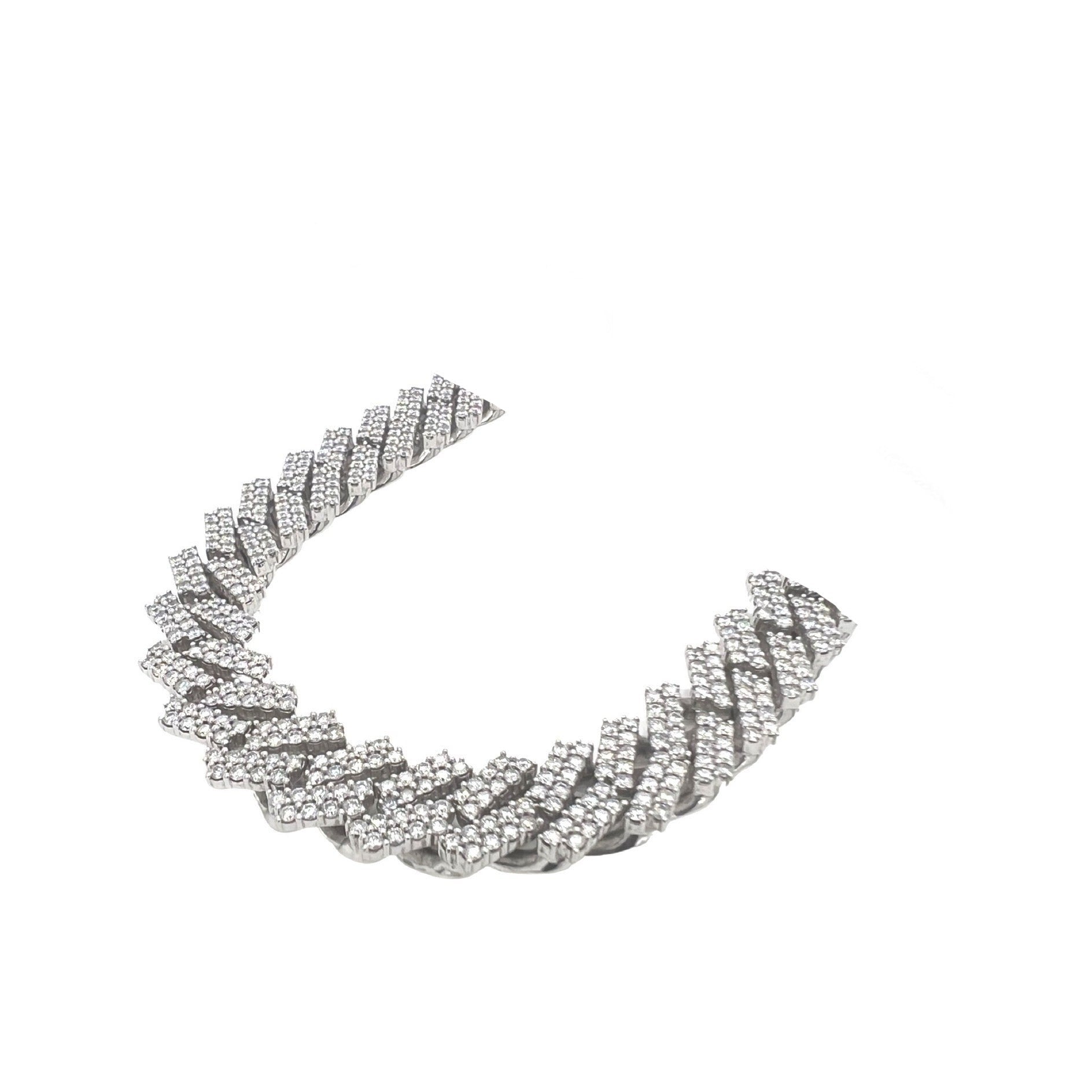 10K White Gold 13.5MM Prong Set Miami Cuban VS Diamond Chain 25.76 CT - 20"