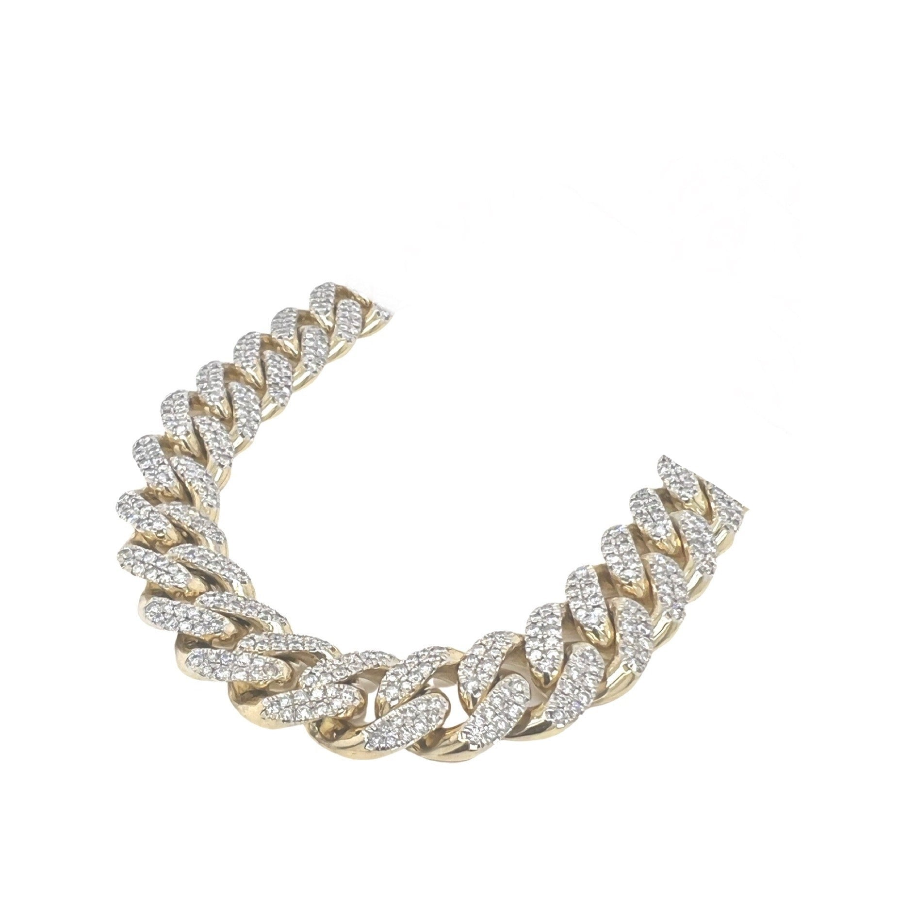 10K Yellow Gold 14.5MM Miami Cuban Pave Diamond Chain 24.25 CT - 24"