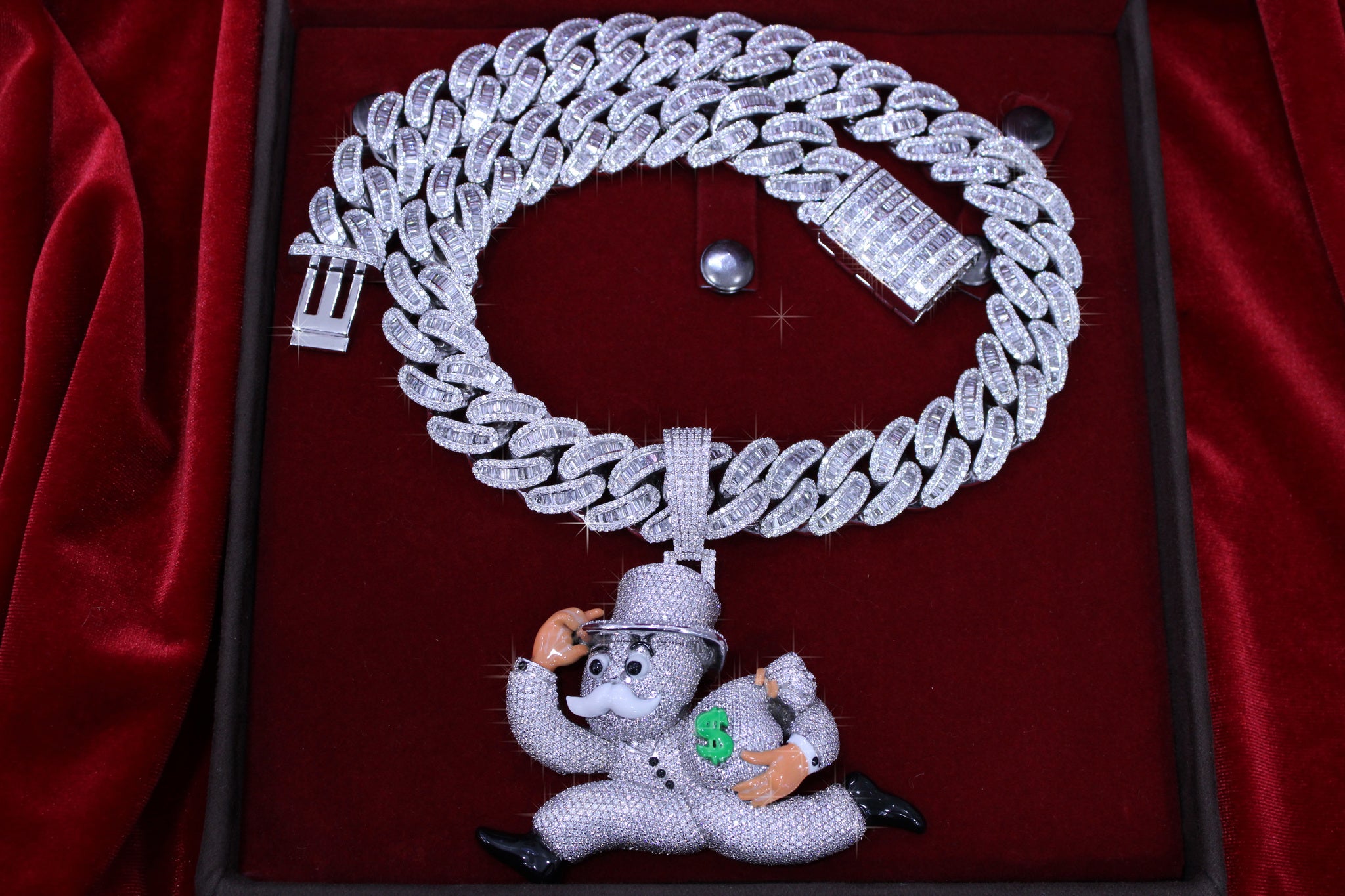 Custom White Gold "Monopoly Man" Pendant