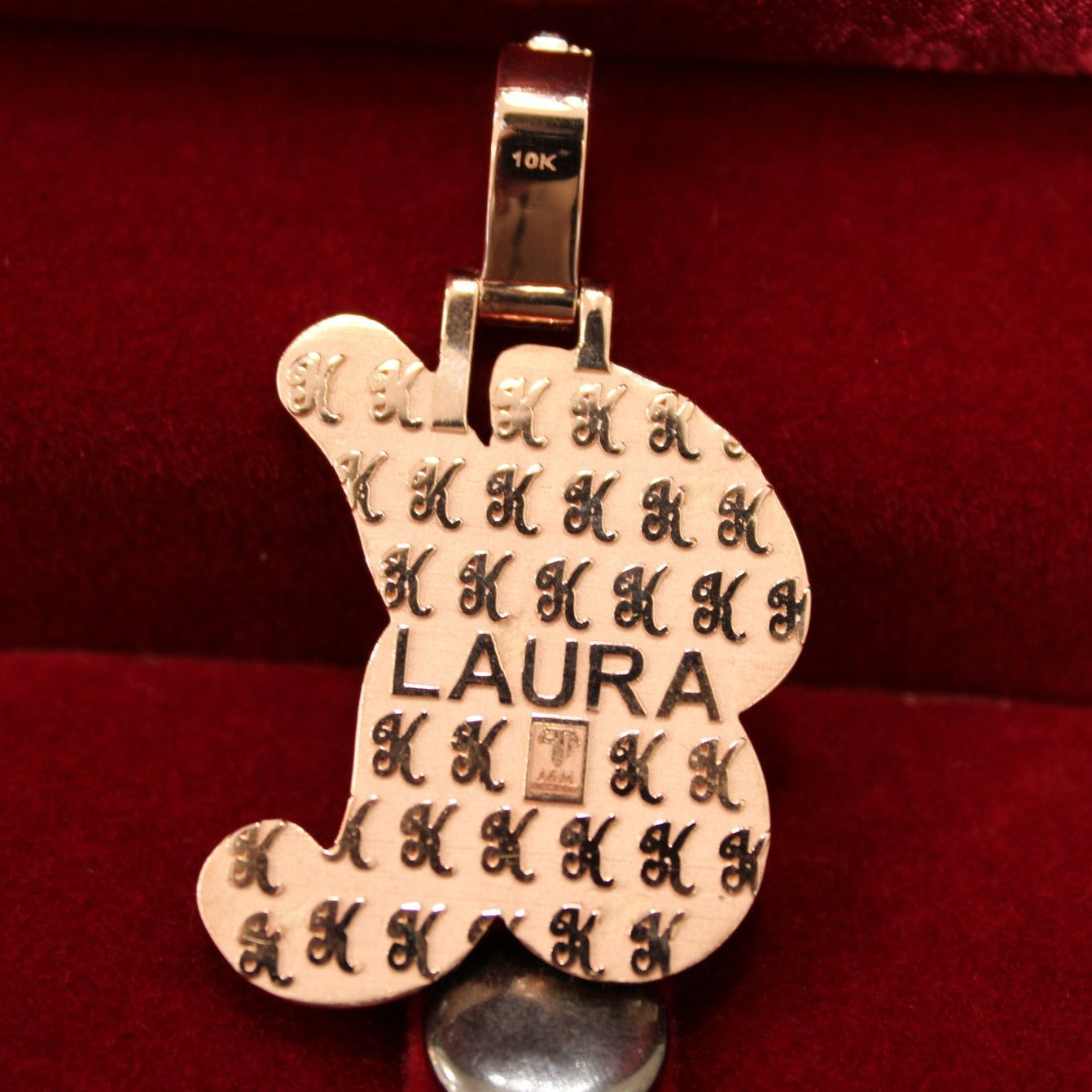 Custom Rose Gold "K" Letter Pendant