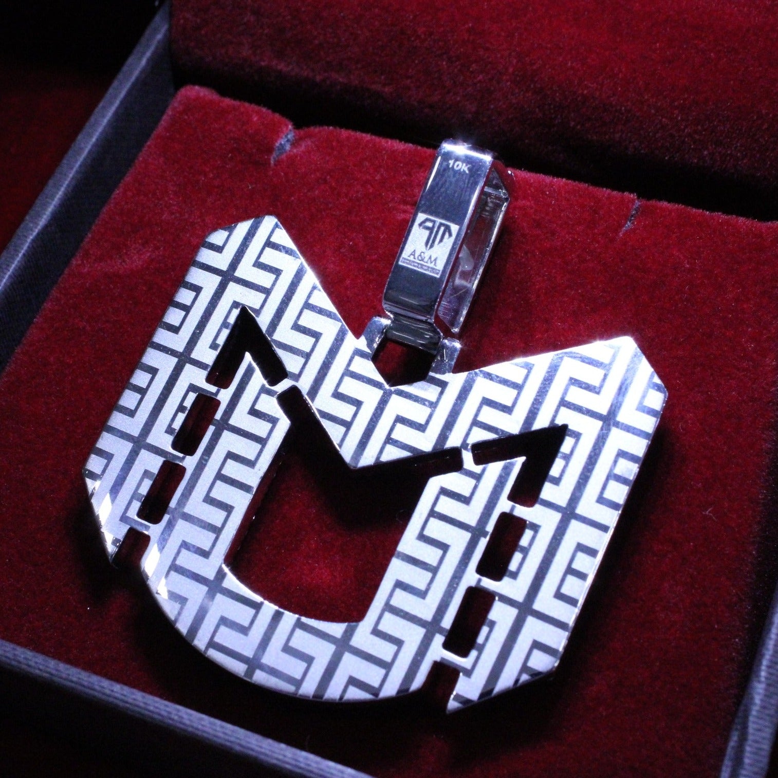 Custom White Gold "UM" Pendant