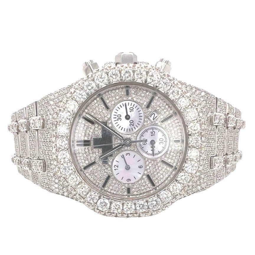 Mens Audemars Piguet Royal Oak Chrono 41MM VS Diamond Watch 25.37 CT