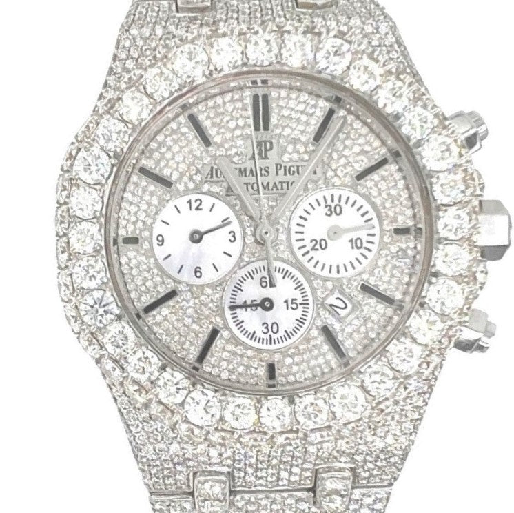 Mens Audemars Piguet Royal Oak Chrono 41MM VS Diamond Watch 25.37 CT