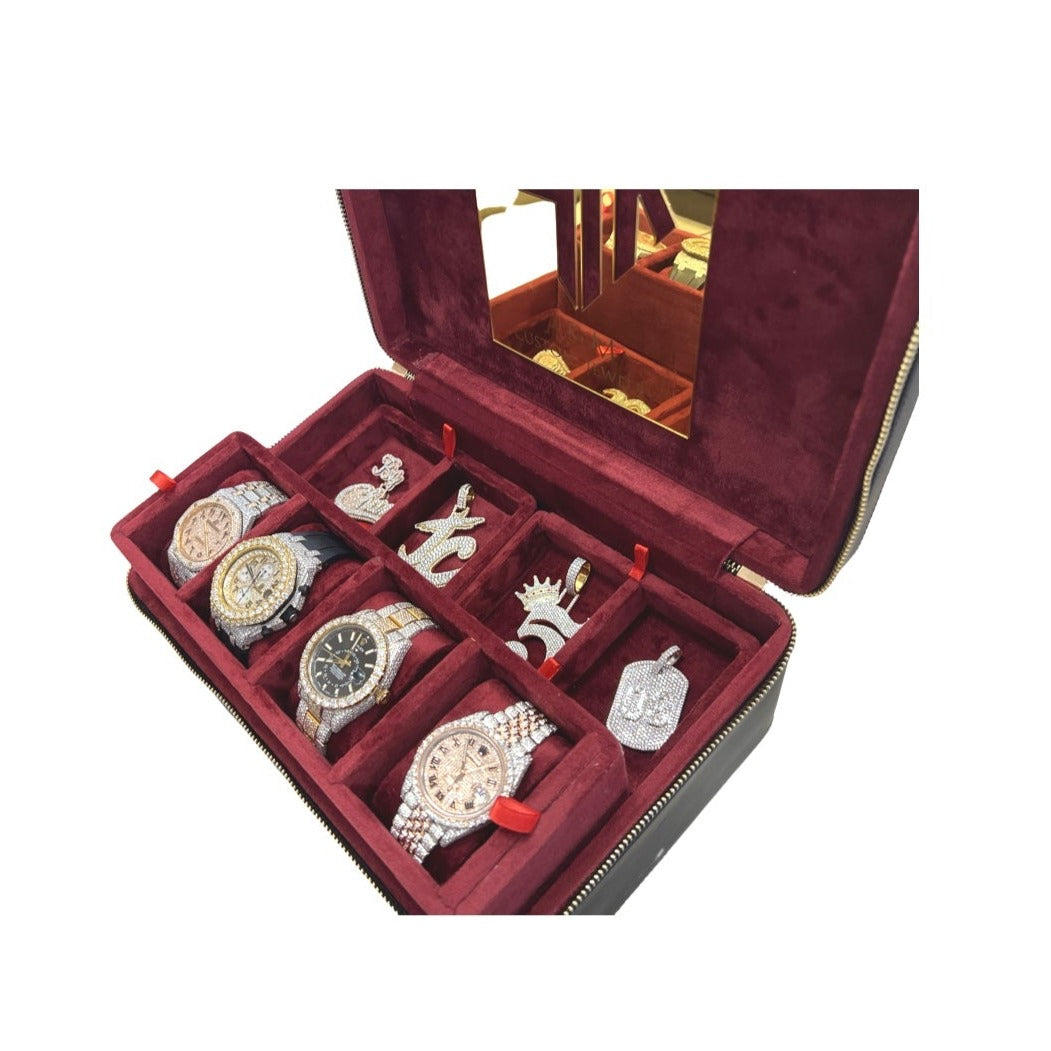 A&M Custom Leather Premium Jewelry Traveler Case