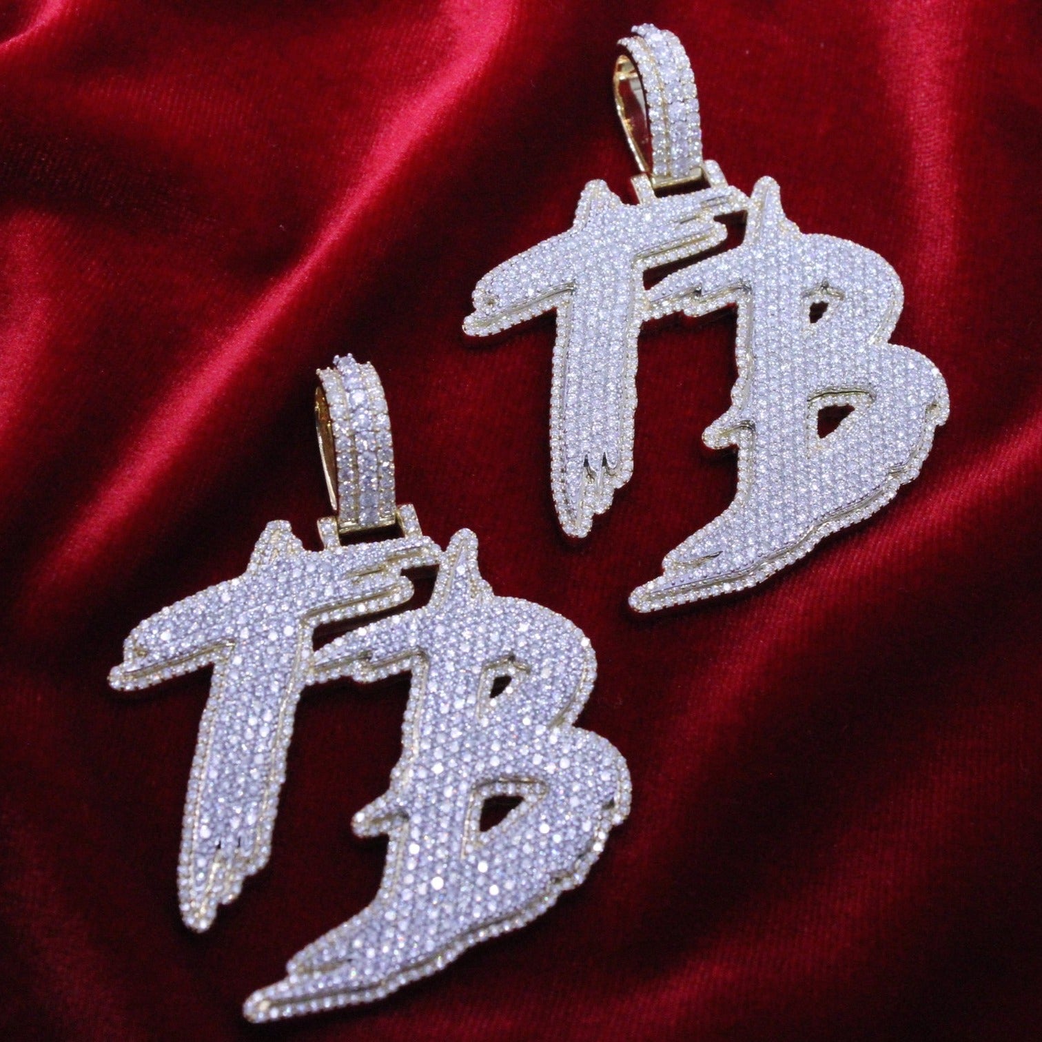 Custom Yellow Gold "TB" Pendant