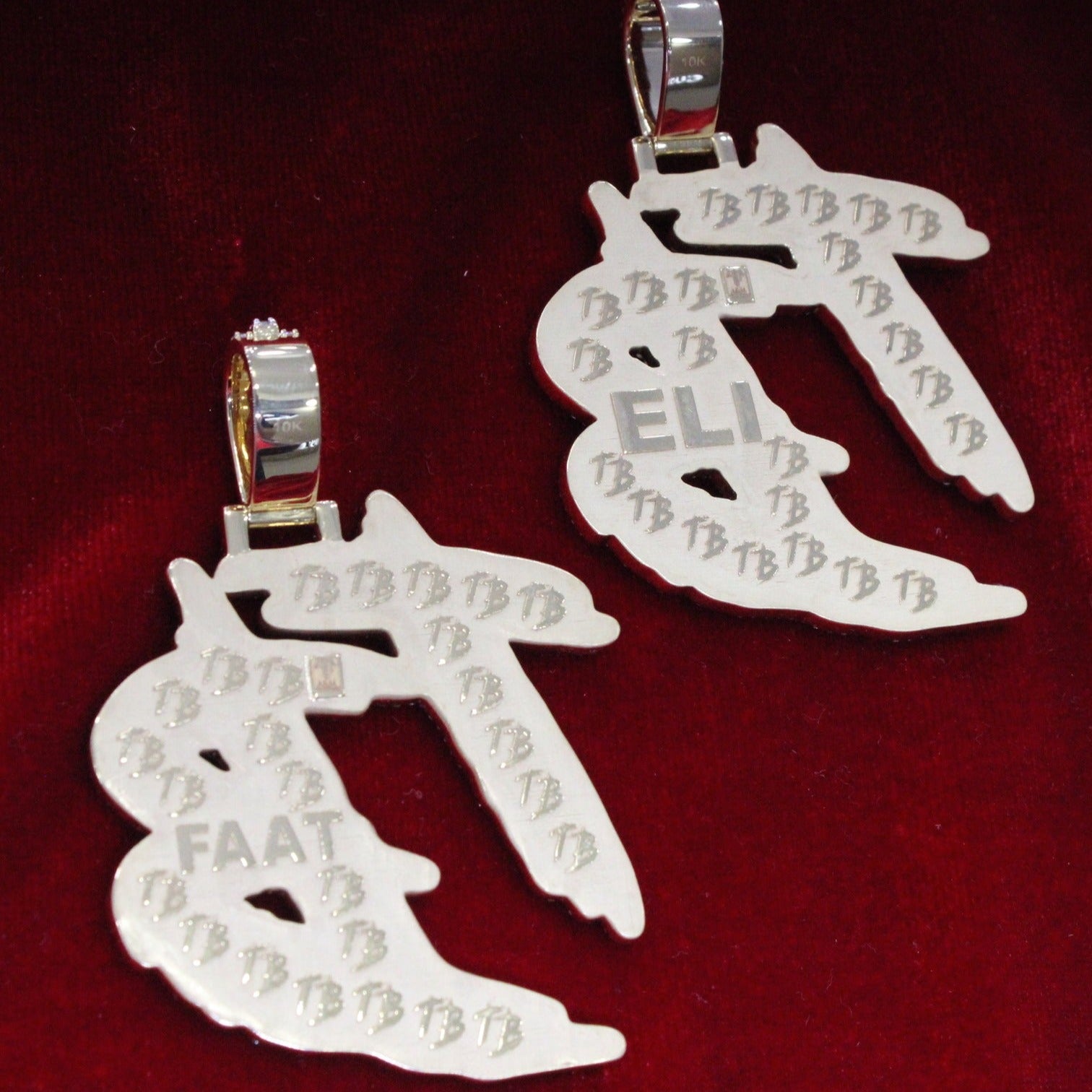 Custom Yellow Gold "TB" Pendant