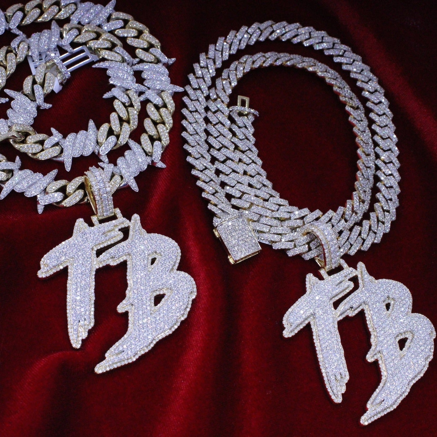 Custom Yellow Gold "TB" Pendant