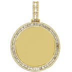 10K Yellow Gold 3D Memory Frame VS Baguette Diamond Pendant 9.46 CT 2.8"