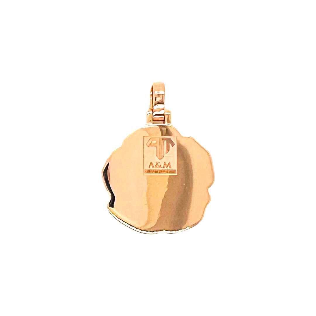 10K Rose Gold Rose Flower Diamond Pendant 1.55 CT 1.21"