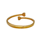 10K Yellow Gold Designer Heart Baguette Diamond Bangle Bracelet 2.58 CT 8"