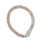 10K Two-Tone Gold 8MM Miami Cuban Pave Diamond Bracelet 4.69 CT 8.5"