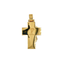 Load image into Gallery viewer, 10K Yellow Gold Jesus Head Diamond Cross Pendant 0.69 CT 1.93&quot;
