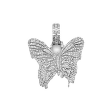 Load image into Gallery viewer, Ladies 10K White Gold Butterfly Diamond Pendant 2.28 CT 1.72&quot;
