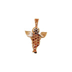 10K Rose Gold Angel Cherub Diamond Pendant 1.67 CT 1.74"