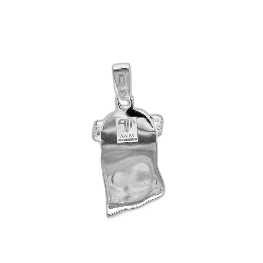 10K White Gold Jesus Head Diamond Pendant 1.35 CT 1.71"