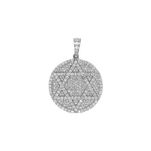 Load image into Gallery viewer, 10K White Gold Star of David Diamond Pendant 1.86 CT 1.35&quot;
