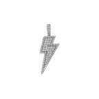 10K White Gold Lighting Bolt Diamond Pendant 1.40 CT 1.62"