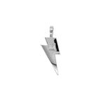 10K White Gold Lighting Bolt Diamond Pendant 1.40 CT 1.62"