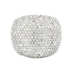 10K White Gold 21MM 3D Dome Shape Pinky Diamond Ring 4.45 CT