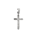 14K White Gold 17 Pointer Tennis Diamond Cross Pendant 2.5 CT 1.75"