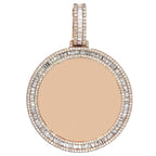 10K Rose Gold 3D Memory Frame VS Baguette Diamond Pendant 9.46 CT 2.8"