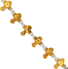 Load image into Gallery viewer, 10K Yellow White Gold 26MM Infinity Cross Diamond Bracelet 12.58 CT 8.5&quot;
