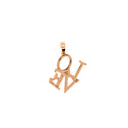 10K Rose Gold LOVE Pendant 0.48CT 1.10"