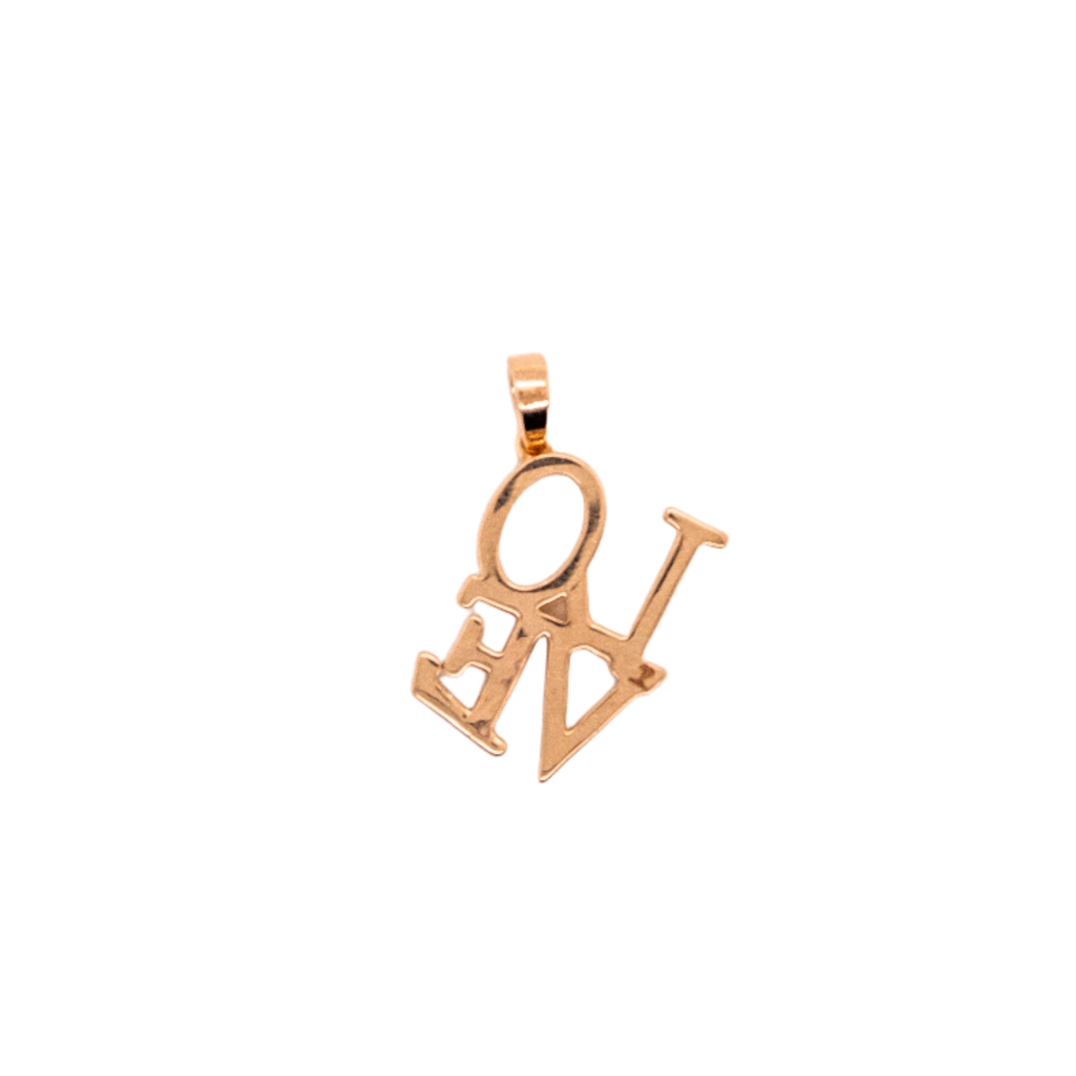 10K Rose Gold LOVE Pendant 0.48CT 1.10"
