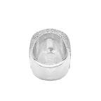 10K White Gold 3D Skull Ring 8.10 CT 1.28"