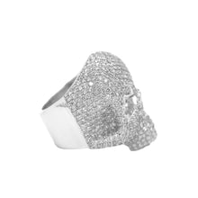 Load image into Gallery viewer, 10K White Gold 3D Skull Ring 8.10 CT 1.28&quot;
