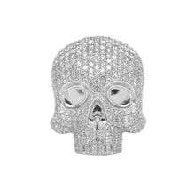 Load image into Gallery viewer, 10K White Gold 3D Skull Ring 8.10 CT 1.28&quot;
