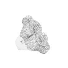 Load image into Gallery viewer, 10K White Gold 3D Dollar Ring 5.84CT 1.48&quot;
