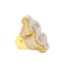 Load image into Gallery viewer, 10K Yellow, White Gold 3D Dollar Ring 5.97CT 1.48&quot;
