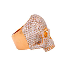 Load image into Gallery viewer, 10K Rose Gold 3D Skull Ring 8.10 CT 1.28&quot;
