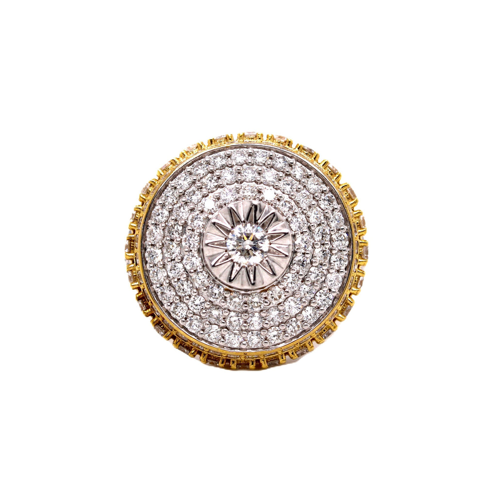 Men's 10K Yellow Gold Round Shape 3D Solitaire Diamond Ring 4.05 CT