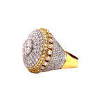 Men's 10K Yellow Gold Round Shape 3D Solitaire Diamond Ring 4.05 CT
