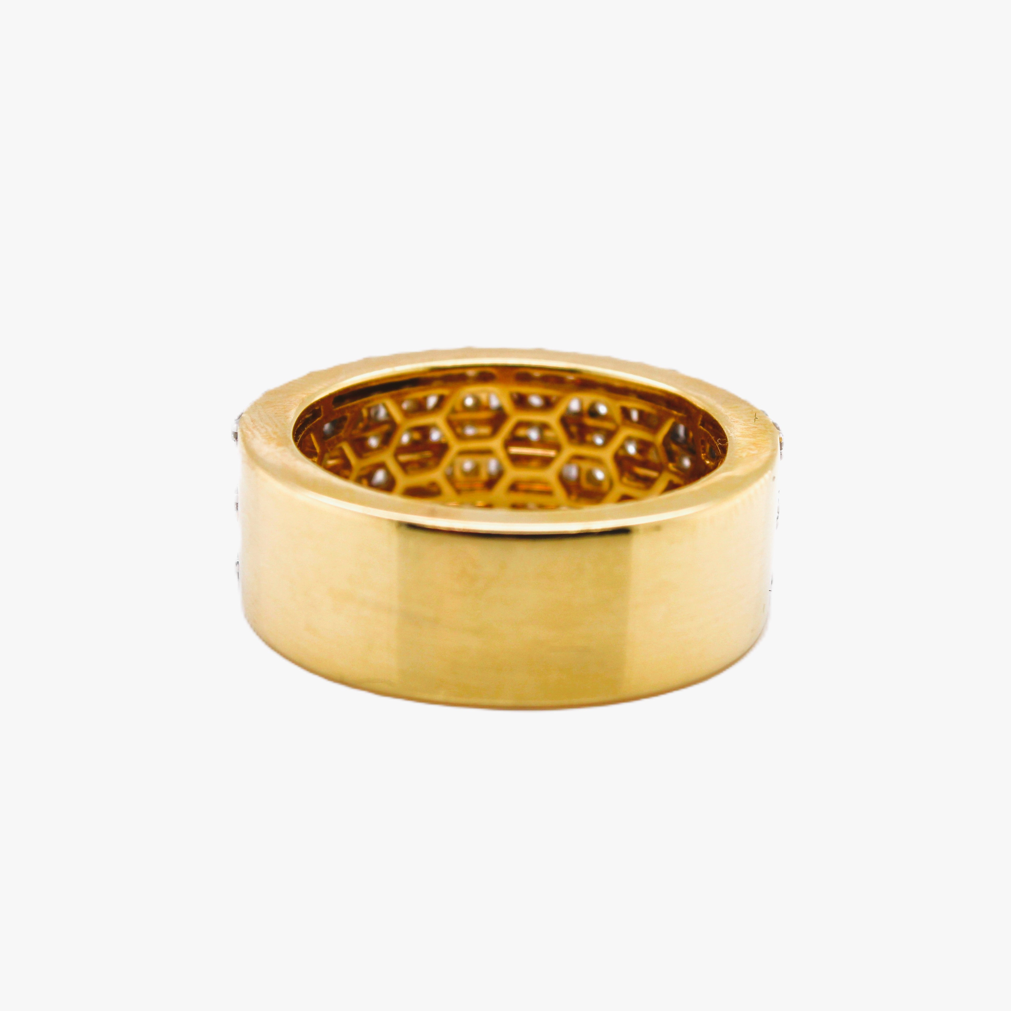 10K Yellow Gold 8.8MM Baguette Diamond Band Ring 1.85 CT