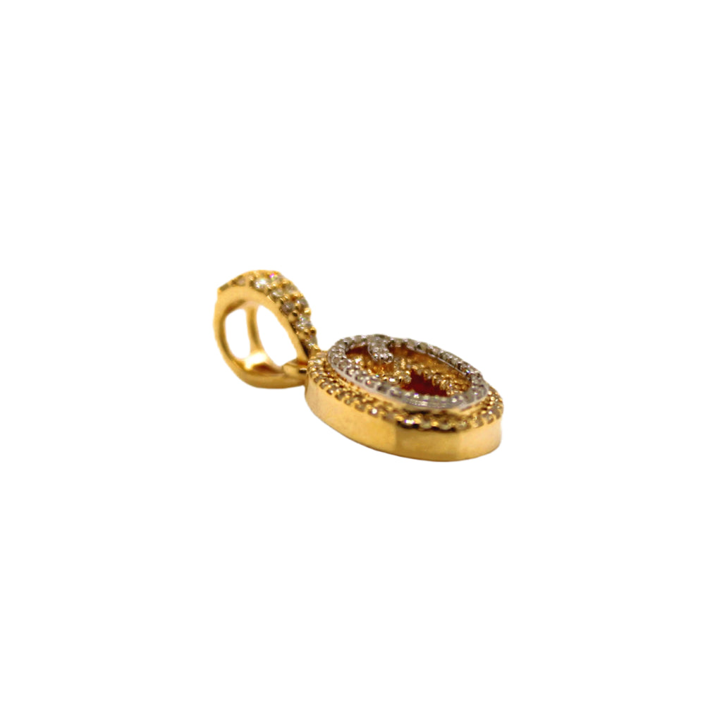10K Yellow Gold "Q" Pendant 0.32CT 0.78"
