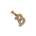 10K Yellow Gold "B" Pendant 0.32CT 0.78"