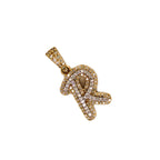 10K Yellow Gold "R" Pendant 0.32CT 0.78"