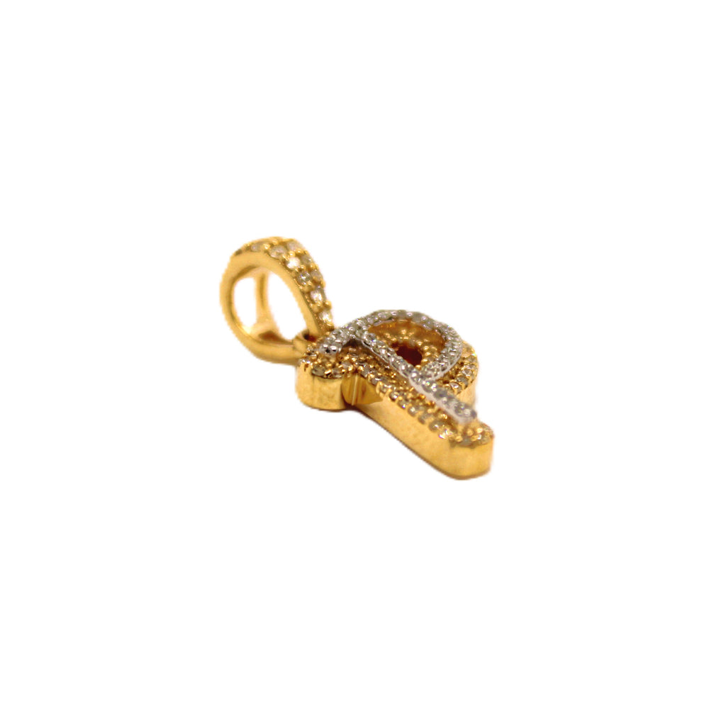 10K Yellow Gold "P" Pendant 0.32CT 0.78"